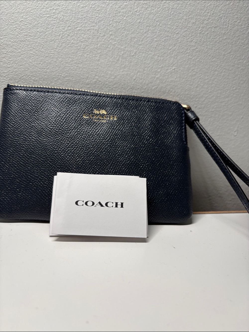 Coach Black Leather Wristlet Clutch